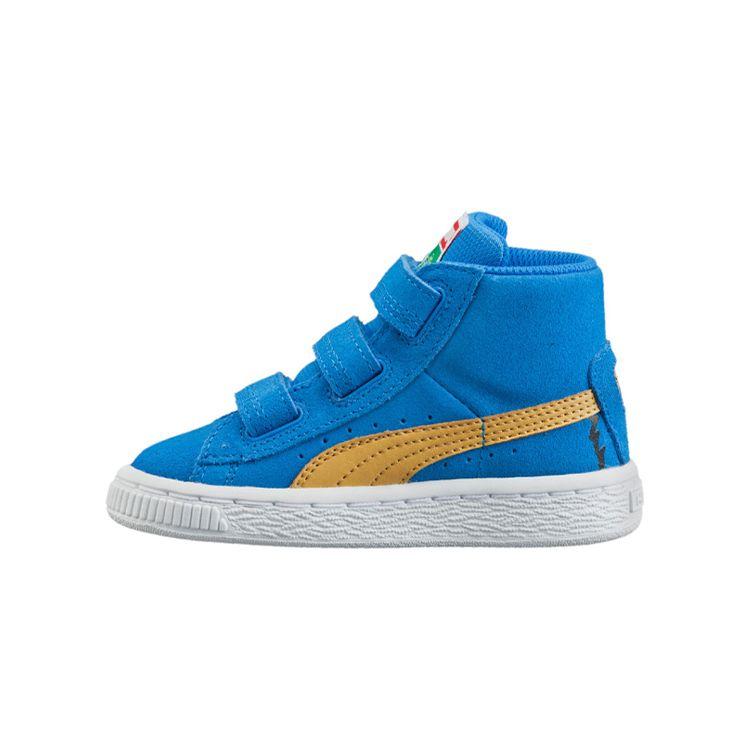Puma Suede Mid Sesame Durable Non-Slip Velcro Casual Sneakers Baby Sneakers Blue 361678-01