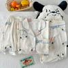 Mengqu Puppy Casual Sweet Short Sleeve Summer Pajamas Women'S High Value Three-Piece Loungewear