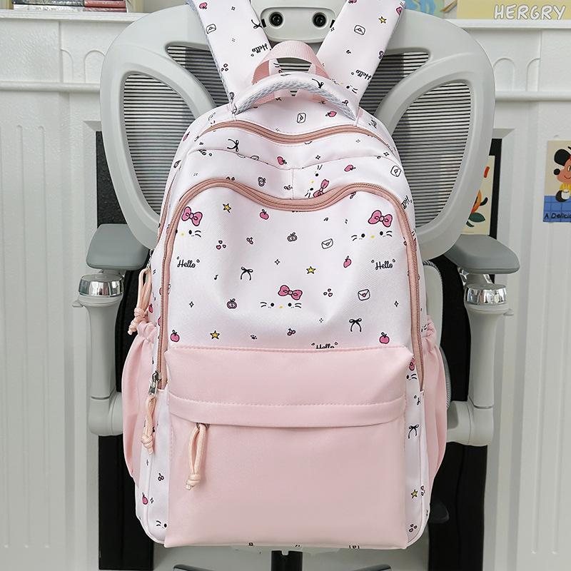 Schoolbag Junior High School High School Student Schoolbag Cute Bow Kitten Backpack College Style High Value Small Fresh Backpack