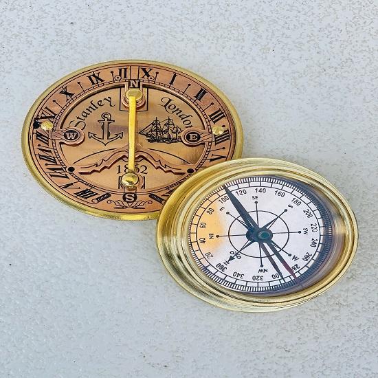 Brass Engraved Compass I Stanley London 1862, Direction Compass, for Anniversary, Baptism Gift, Birthday Gift, Groomsmen Gift