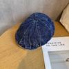 Retro Beret Denim Hat Short Brim Duckbill Cap For Women Casual Street Wear