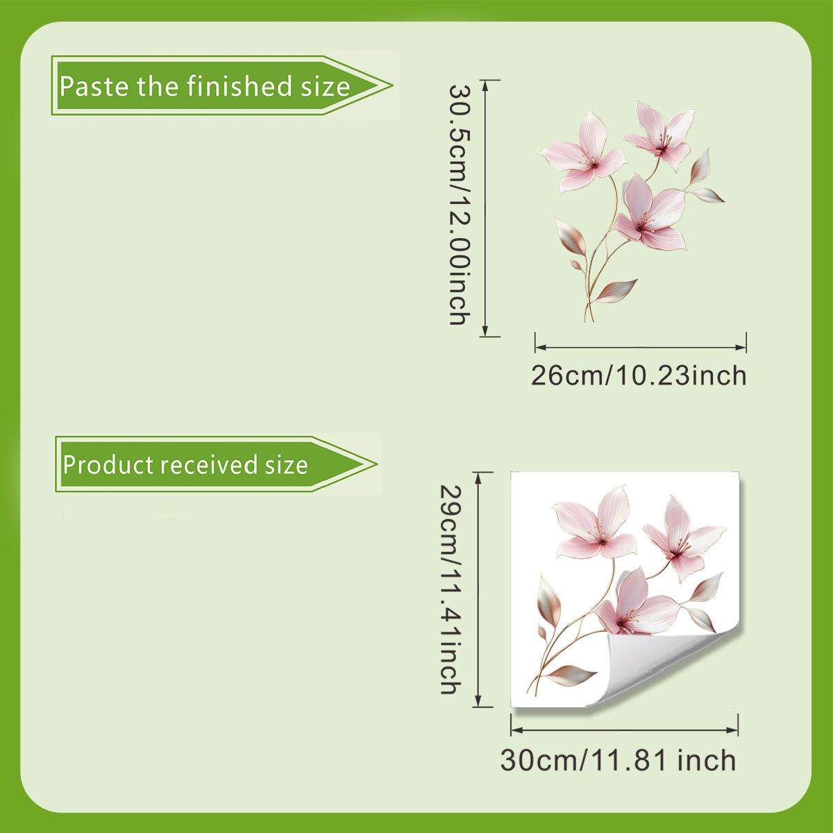 

Light Luxury Pink Flower Toilet Decorative Stickers, Refreshing The Bathroom Space 30*30cm