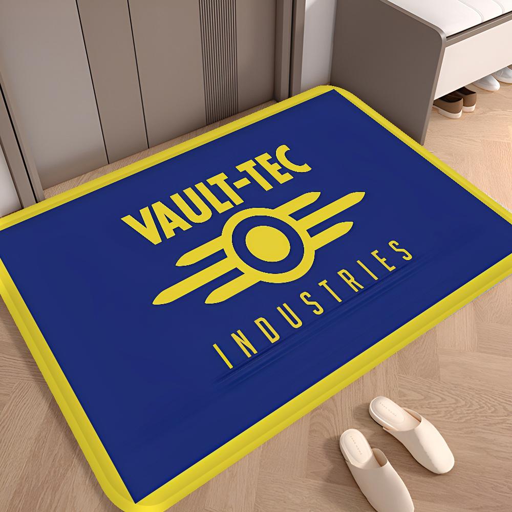 Games V-Vault T-Tec Logo Entrance Door Mat Washable Non-Slip Living Room Sofa Chairs Area Mat Kitchen Welcome Doormat
