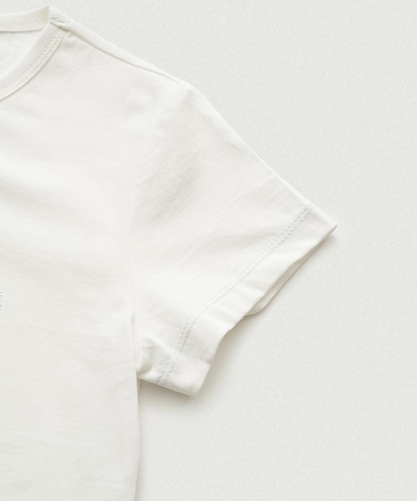 Deobanes Diana Chain Stitch Logo T-Shirt_White