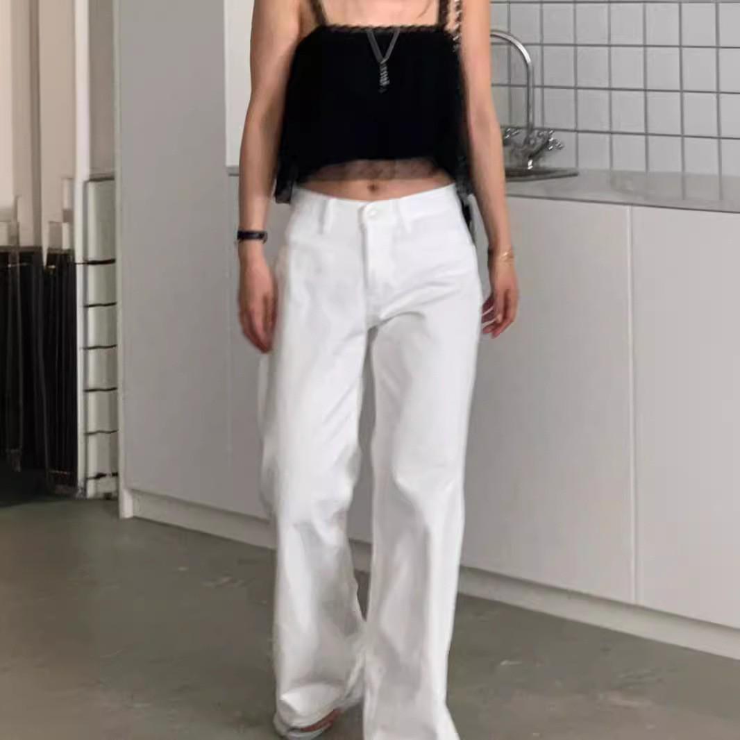 

В наличии! 2024 Women s High Waist Slim Straight Casual Buttoned Jeans.