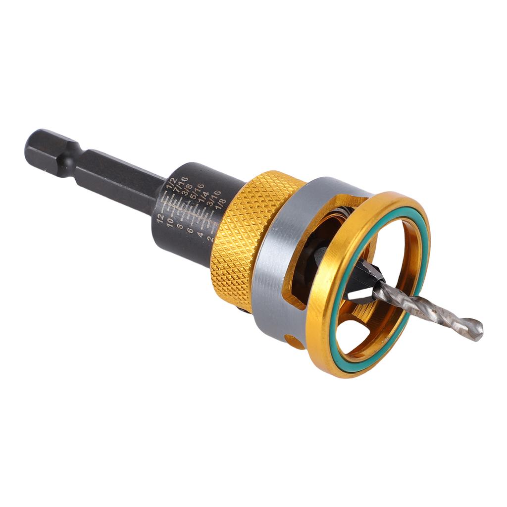 4 Flute Countersink Drill Bit Set Adjustable Depth Woodworking Countersink Drill Bit with Depth Stop