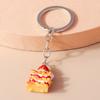 Cute Cartoon 3D Food Keychains Hamburg Donut Cookies Cake Key Ring for Men Women Handbag Pendant DIY Jewelry Gifts