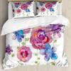 Watercolor Flower Duvet Set Bedding Three-Piece Set