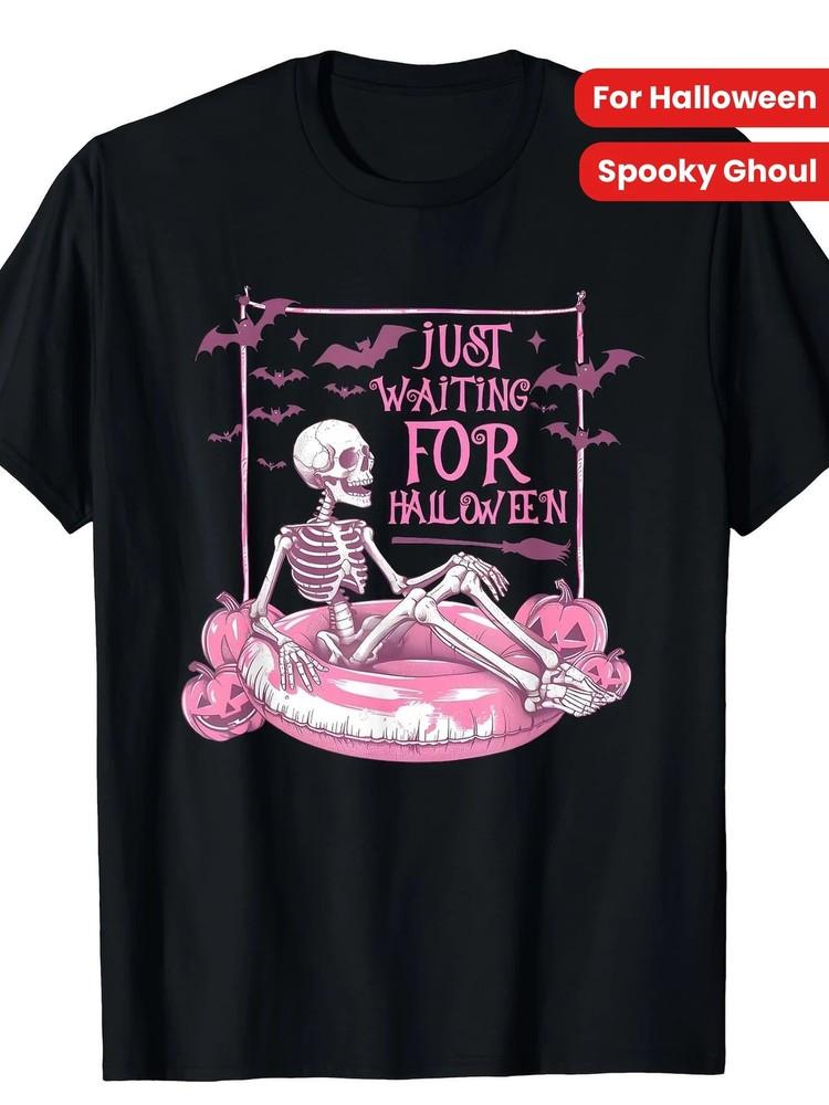 

Just Waiting For Halloween Spooky Ghoul Summer Spooky T-Shirt S