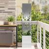 Garden Privacy Screen Canvas Silver 32 X 32 X 150 Cm Stainless Steel