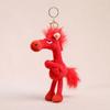 New Year Horse Mascot Toys Keychain Cartoon Horse Pendant Plush Doll Soft Stuffed Animal Horse Doll Bag Pendant Gilrs Gifts