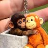 Keychain Pendant 3D Monkey Hug Charm Key Chain Backpack Purse Car Keys Mini Accessories Decorative Bag Strap Charm