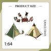 1:64 Scale Miniature Camping Figure Set Realistic Scene Props Tiny People with Tent for