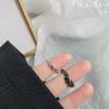 ZAKOL Hip Hop Angel and Devil Couple Rings Men Women Korean Simple Black White Student Gift Zircon for Engagement Accessary