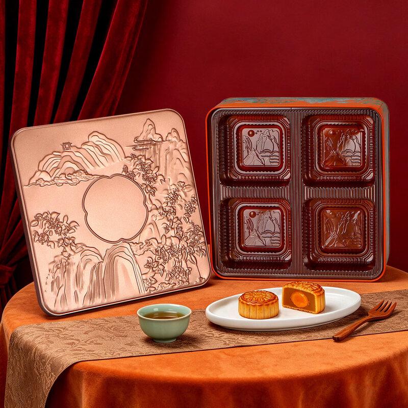 Boîte Cadeau 4 Pâtisseries Lunaires Fête de la Mi-Automne