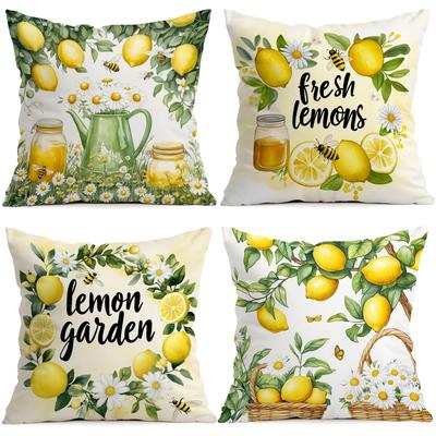 Zitronengarten Pflanzen Kissen Kissenbezug Polyester Kissenbezug Dekokissen Kissenbezug Haus Auto Sofa Dekor