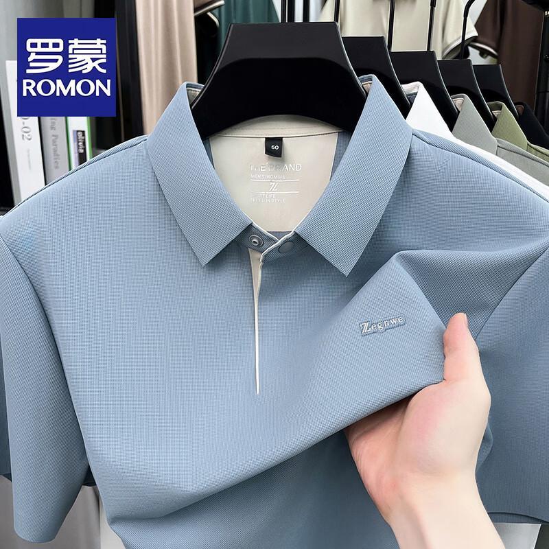 Romon Men s Short Sleeve Polo Shirt 2XL
