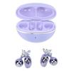 Wireless Earbuds Bluetooth Headphones with Detachable Earrings Comfort Snug Fit for Women Gifts Sports Workouts Purple