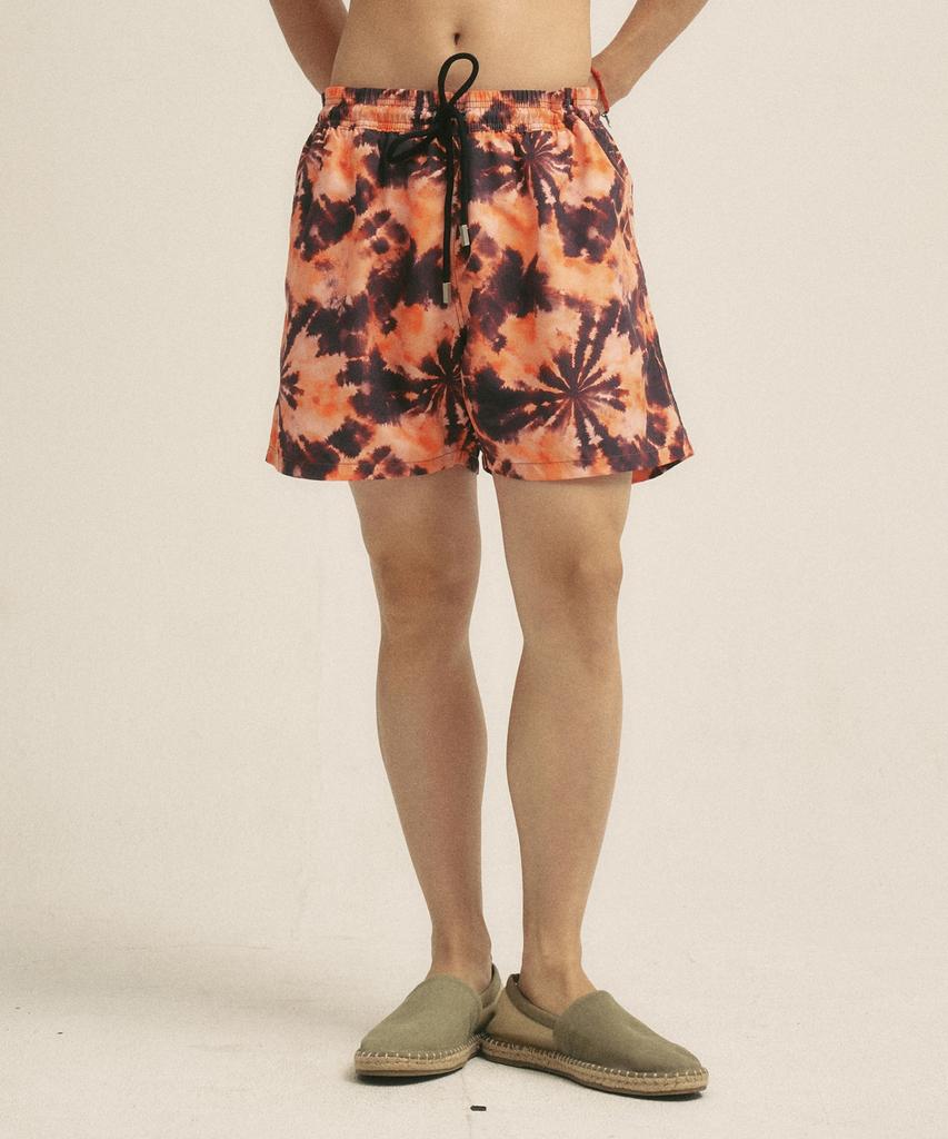 Billalei Sunset Tie-Dye Men'S Swim Shorts - Burnt Orange