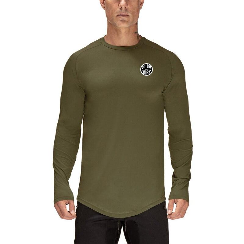 Do The Work  Men's Autumn Slim Fit Round Neck Prnted Quick-drying Fashion Breathable Bodybuilding Fitness Workout T-shirt