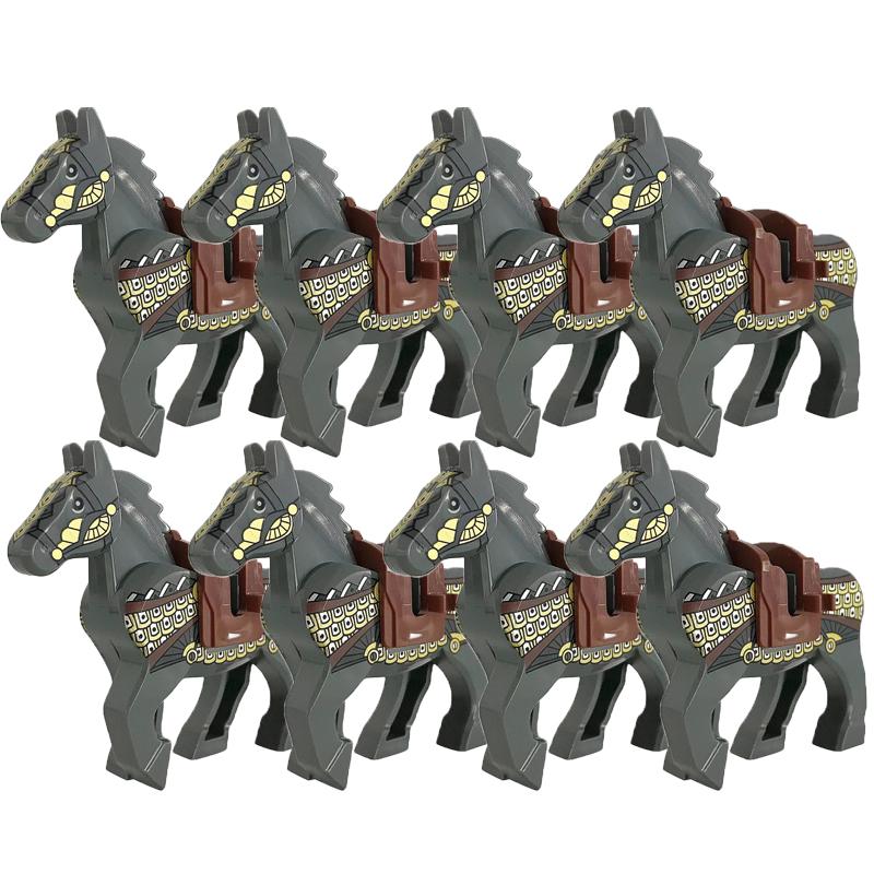 MOC Medieval Military Building Blocks Cavalry Regiment Knight Horse Animal Accessories Set Mini Bricks Buy Goods Boy Toy Gift