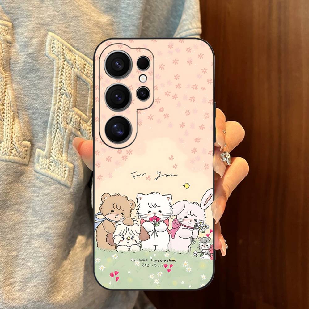 Cute M-mikko C-characters Phone Case For Samsung S 24 Fe 25 Ultra Plus 20 Lite 21 30 22 23 24 22 Ultra 5G Fundas Samsung S21 fe