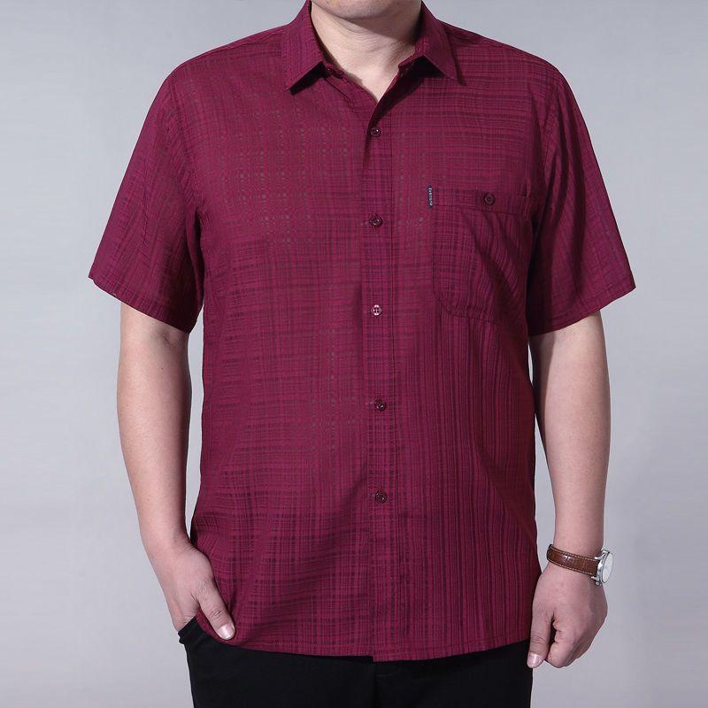 Herrskjorta med kort ärm, rutig i turkos, med ficka