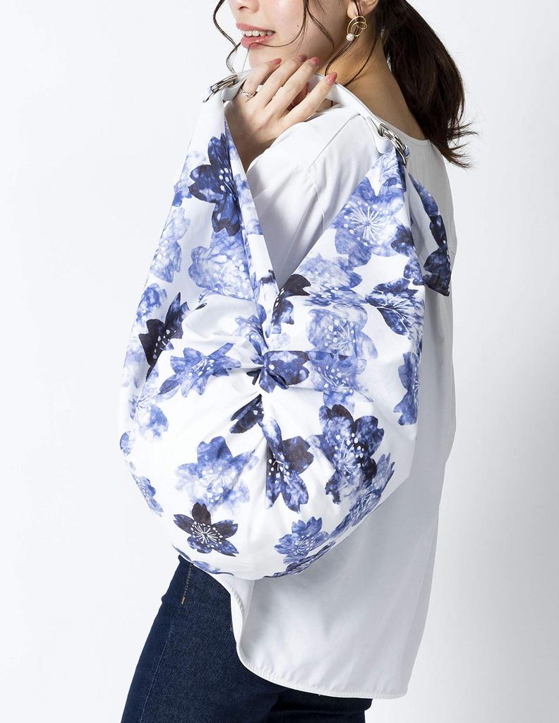 Asobishin Indigo Dye Cherry Blossoms 100 x 100 Three Furoshiki Cotton - (Daytime) - Approx. cm, Widths, (Wrapping Cloth),