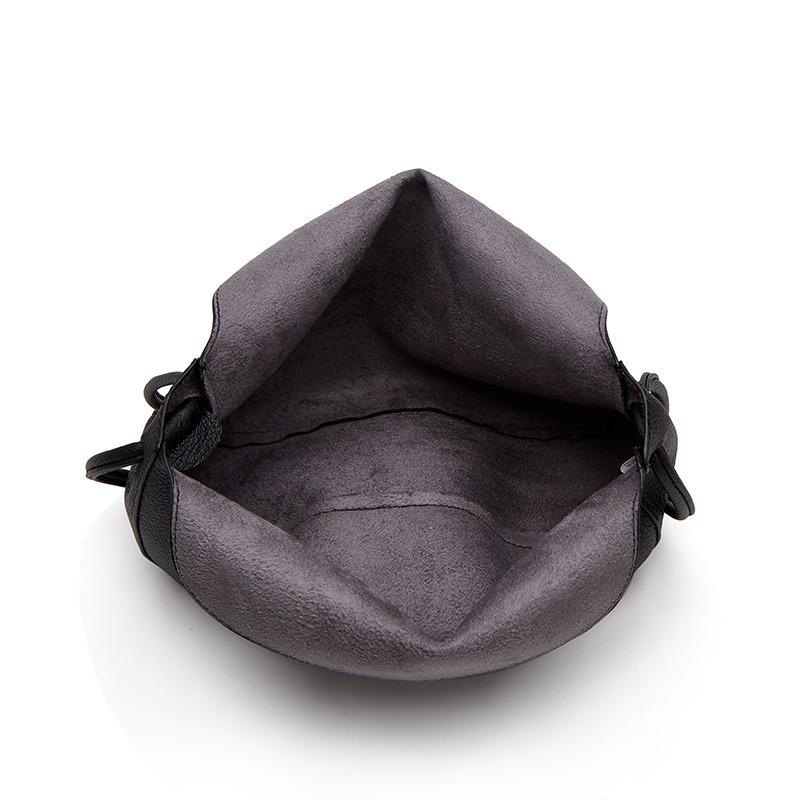 Bag Women's New Simple Solid Color Soft Leather Shoulder Oblique Span Bag Versatile Fashion Lychee Pattern Mother and Child Bag