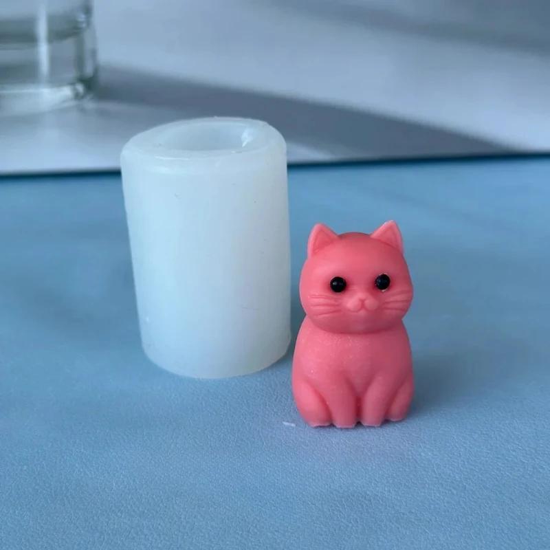 3D dicke Katze Tier Silikon Kerzenform DIY Süße Kätzchen Gipsform Aromatherapie Seifenherstellung Werkzeug Handgemachte Geschenke Heimdekoration