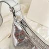 Silver Women's Bag  New Fashionable Versatile Shoulder Bag with Advanced Sense, Small Group Work Hand Carrying Crossbody Bag