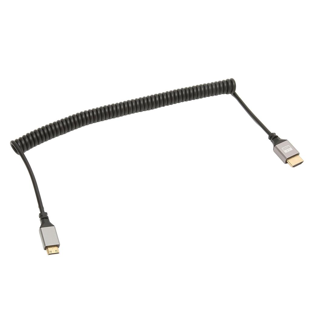 Mini HD Multimedia Interface Spring Adapter Cable 4K 60Hz 18 Gbps Extension Cable for Tablet Camera TV Monitor Mini