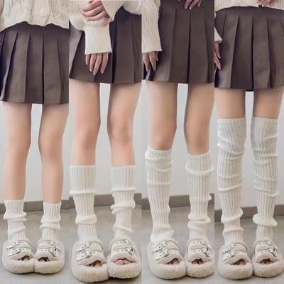 Lolita Knitted Pile Woolen Sock Cover Extended Calf Socks Dopamine Warm Socks Slimming Leg Cover