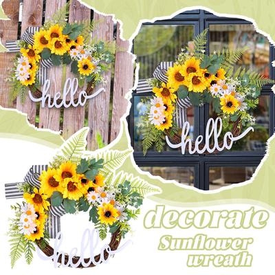Sunflower Letter Wreath, Door Hanging Decoration, Festival Props, Hanging Window Wall Hanging