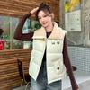 Lamb wool lapel splicing cotton vest autumn and winter new small sleeveless vest with vest jacket