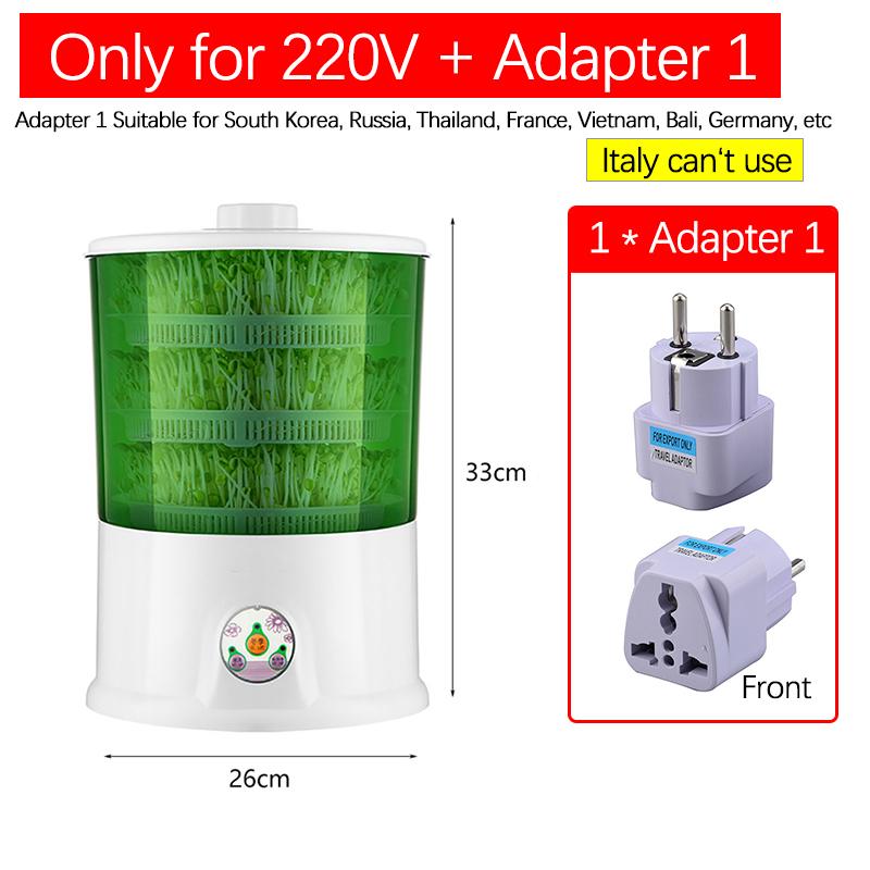 220V 3Tiers Multifunction Automatic Electric Bean Sprouts Machine Intelligent Household Bean Sprouts Seeds Growing Machine