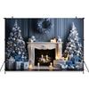 Mocsicka Christmas Photography Background Home Xmas Tree Fireplace Candle Gifts Decorations Family Party Children Photo Backdrop