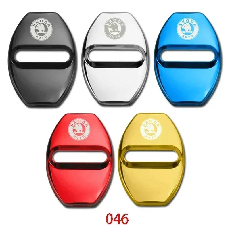 2026 Hot Car Door Lock Cover for SKODA Emblem Octavia Superb Kodiaq Fabia Rapid Spaceback Karoq Yeti Kamiq Metal Sticker Badge D