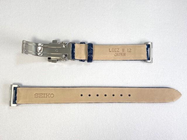 L0EZ112J9 SEIKO Dolce Exceline 12mm Leather for & Strap, Crocodile, Navy, SWCW105/ 1B25-0AM0