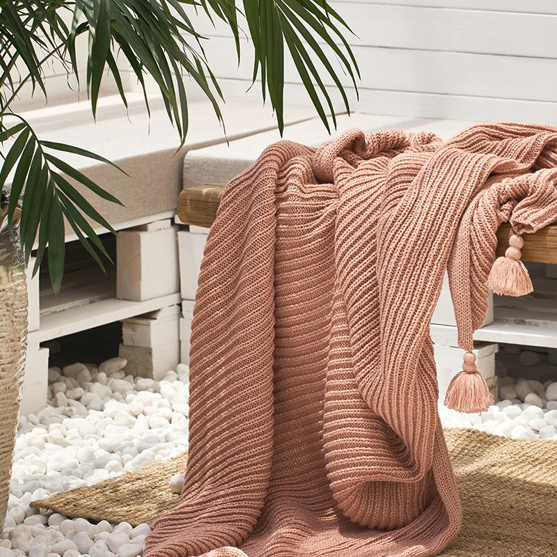 Cozy Milk Fleece Blanket Thick Plush Throw for Home Office Nap Gift 130x160cm розовый