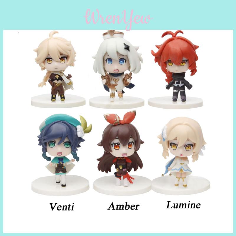 Adorabile Set di 6 Figure Q Version di Genshin Impact Per i Fan degli Anime