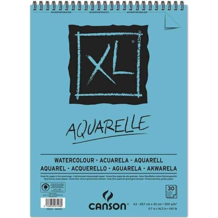 Bloc spiralé - CANSON - Aquarelle A3 - 300 g/m² - 30 feuilles - Grain Fin