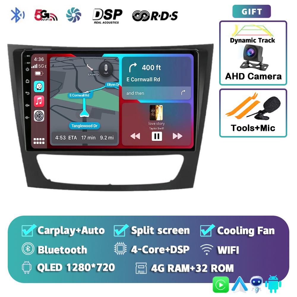 Android 14 Carplay Car Multimedia For Mercedes Benz E-class W211 E200 E220 E300 E350 E240 E270 E280 CLS CLASS W219 2 Din Stereo