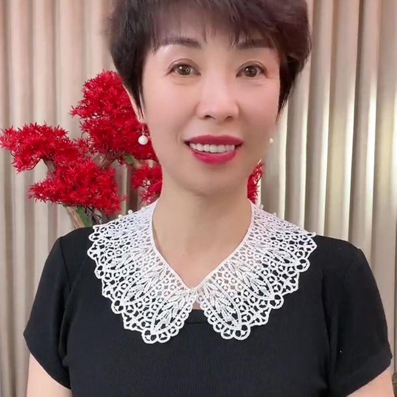 

Новый кружевной воротник-стойка с бисером Fang - Хлопково-шелковая шаль в корейском стиле для защиты от солнца летом