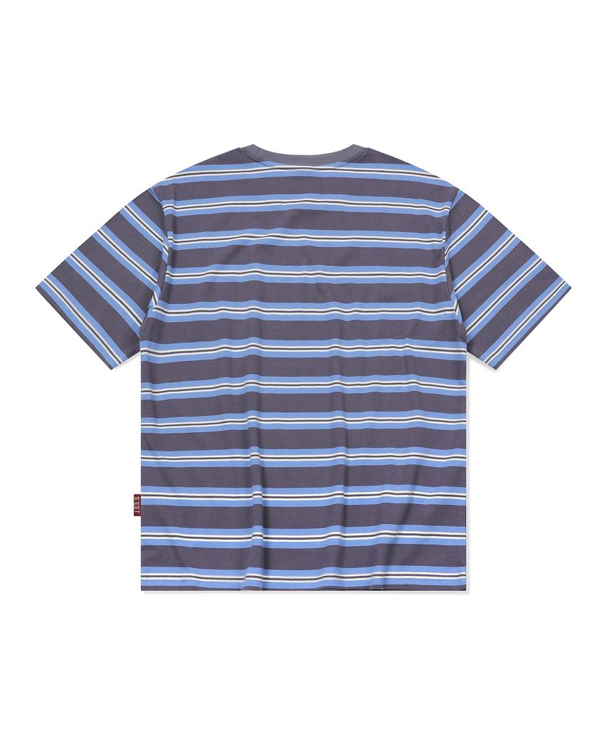 S'EST Multi Stripe T-Shirts Sky Blue