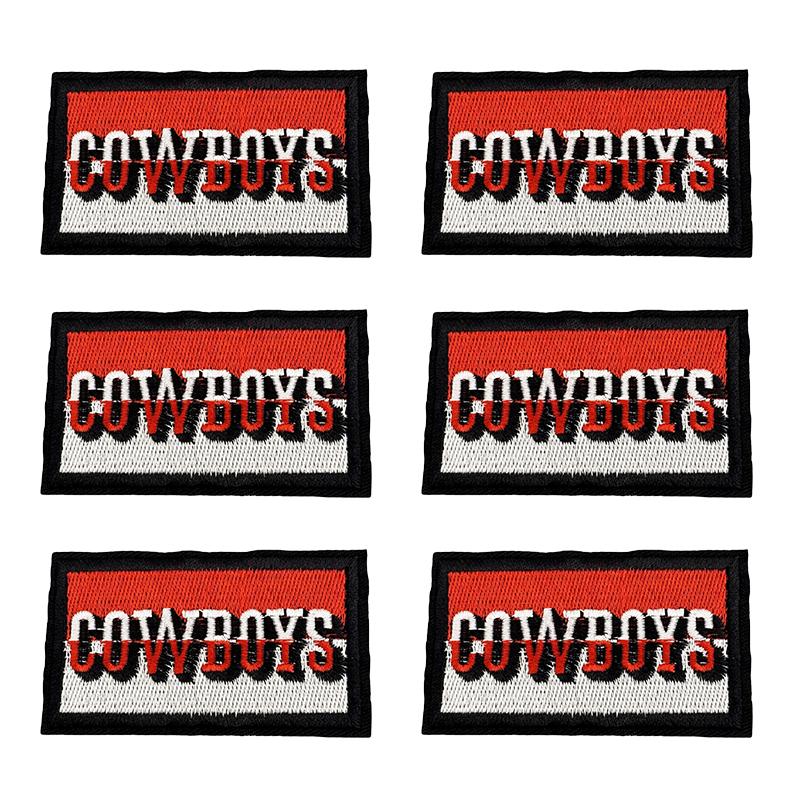 10pcs /Lots Western Cowboys Embroidered Patches Letter Patch Iron On Patches For Clothing Thermoadhesive Patches Jackets Hats Diy 