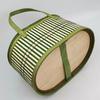 Eco-friendly Elliptical Bamboo Basket Handheld Foldable Storage Basket  Outdoor