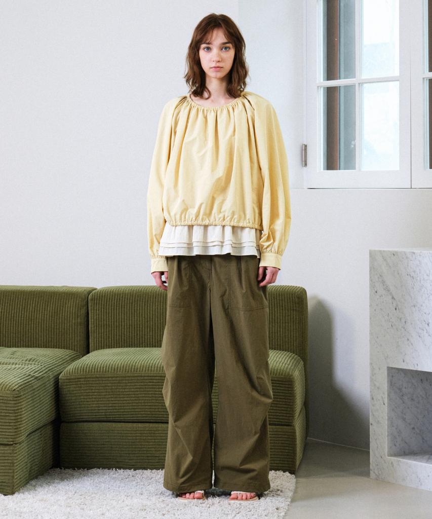 HELEMENT Women'S Flora Frill Blouse (L/Yellow)