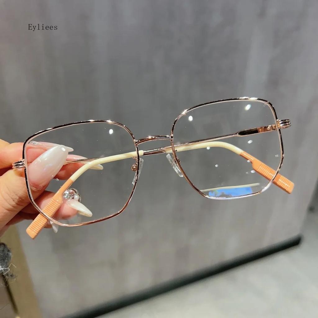 Oversize Square Spectacles for Female Male Anti- Blue-Ray Blocking PC Eyeglasses Shiny Frames Eye Spectacles clear glasses gafas