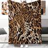 Leopard Cheetah Print Flannel Plush Throw - Wild Animal Print for Sofa Bed Couch